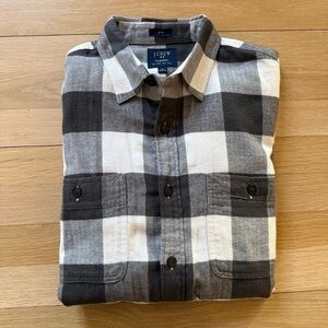 J. Crew | Men's Slim Fit Flannel Shirt | Black & White | Size: Medium